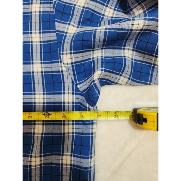 CalTop Shirt Mens 3XL Blue Plaid Short Sleeve Preppy Vacation Made In USA Vtg - Picture 5 of 9